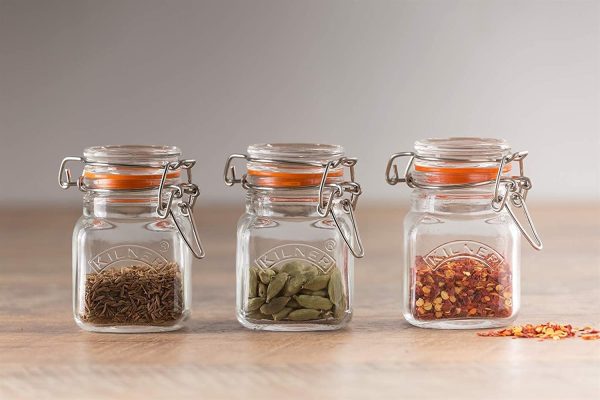 Square Clip Top Spice Jar, 70ml, Transparent 01651