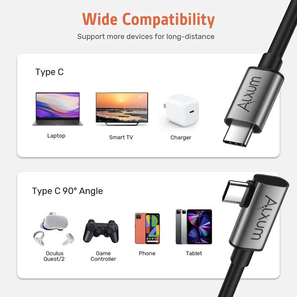 Oculus Link Cable 16FT(5m), Alxum Oculus Quest 2 Link Cable, USB C to C VR Link Cable for PC, High Speed Data Transfer & Charger Cord, Quest Link Cable for Oculus Quest 2/Quest 1 /Rift S/VR Headset - Image 2