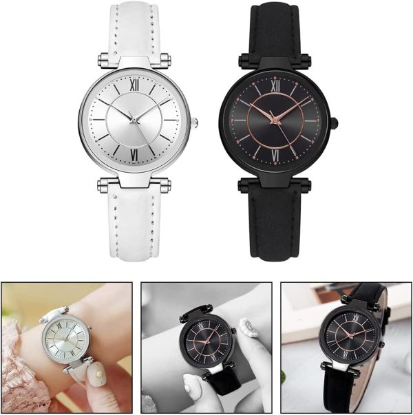 POPETPOP 2pcs Creative Quartz Watch Casual Watch Ladies Quartz Watch - Image 5