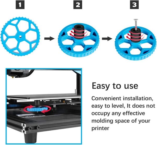 Upgraded 4pcs Blue Aluminum Hand Twist Leveling Nut & 8pcs Heatbed Silicone Leveling Column Mounts for SV01, SV02, Ender 3/3 Pro, Ender 5/5 Plus/Pro, CR-10, CR10S/10S Pro, CR 20 3D Printer - Image 5