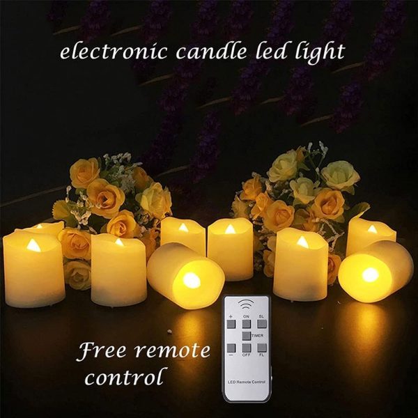 LED Tea Light Candles with Timer Remote Controlller, 6pcs Flameless Flickering Battery Operated Long Lasting Votice Candles for Home Party Birthday Xmas Halloween Festival Cellection - Image 7