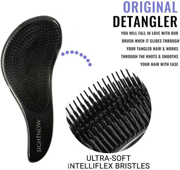 SightNow Detangling Brush - Glide Through Detangler Hairbrush for All Hair Types - Styling Hair Brush For Women, Men and Kids - Wet or Dry Hair - Image 3