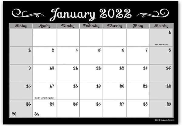 Guajolote Prints 2022-2023 Magnetic Monthly Calendar Pad for Refrigerator - 2 Years, runs from December 2021 through December 2023. 7.25 x 10 inches.