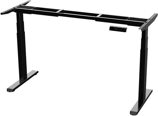 Electric Stand Up Desk Frame/Anti-Collision/Dual Motor 3 Tiers Legs Height Adjustable Standing Desk Base Home Office DIY Ergonomic Workstation/No Desktop (Black) - Image 3