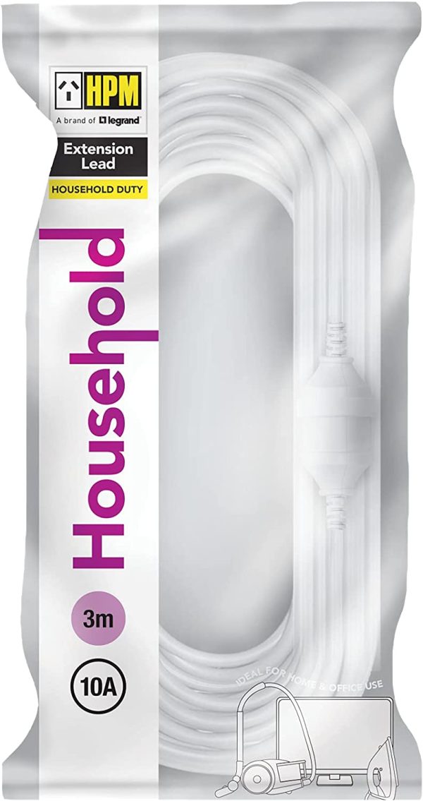 HPM Household Duty Extension Lead White 3m - Image 6