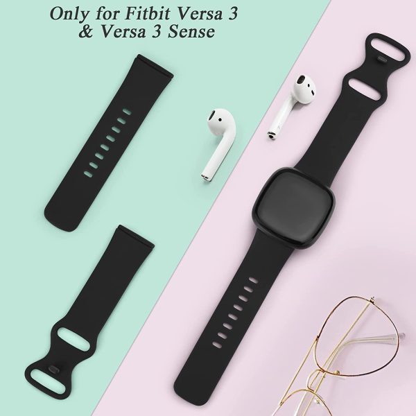 Sport Bands for Fitbit Versa 3 Bands Fitbit Sense Band, Soft Silicone Adjustable Replacement Wristbands for Women/Men, Small Large - Image 6