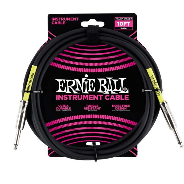 Ernie Ball P06048 3 Meters Straight/Straight Instrument Cable, Black, Black, 3 Meters - Image 3