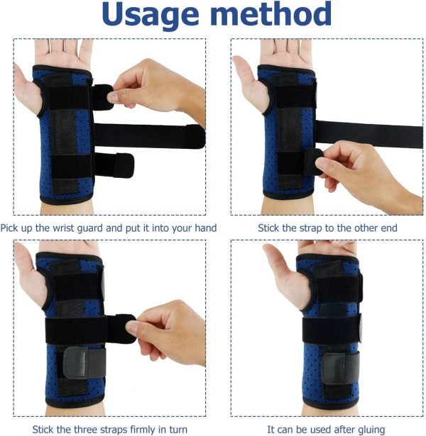 Carpal Tunnel Wrist Brace Wrist Support Breathable and Warm Hand Support Brace Adjustable Metal Splint Stabilizer Unisex Compression Hand Support Tendonitis Arthritis Pain Relief Stabilizer(Left) - Image 2