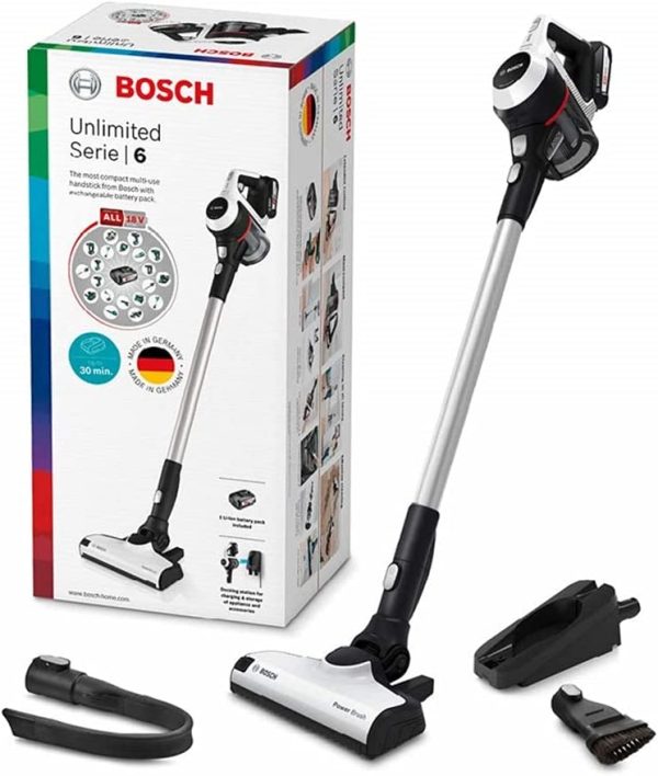 Bosch Unlimited Serie 6 Rechargeable Cordless Vacuum Cleaner, White, BCS61113AU - Image 8