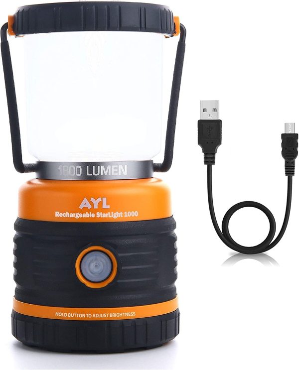 LED Camping Lantern Rechargeable, 1800LM, 4 Light Modes, 4400mAh Power Bank, IP44 Waterproof, Perfect Lantern Flashlight for Hurricane, Emergency, Power Outages, Home and More, USB Cable Included - Image 6