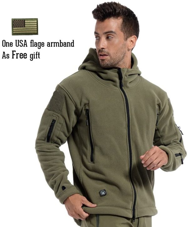 ReFire Gear Men's Warm Military Tactical Sport Fleece Hoodie Jacket - Image 6