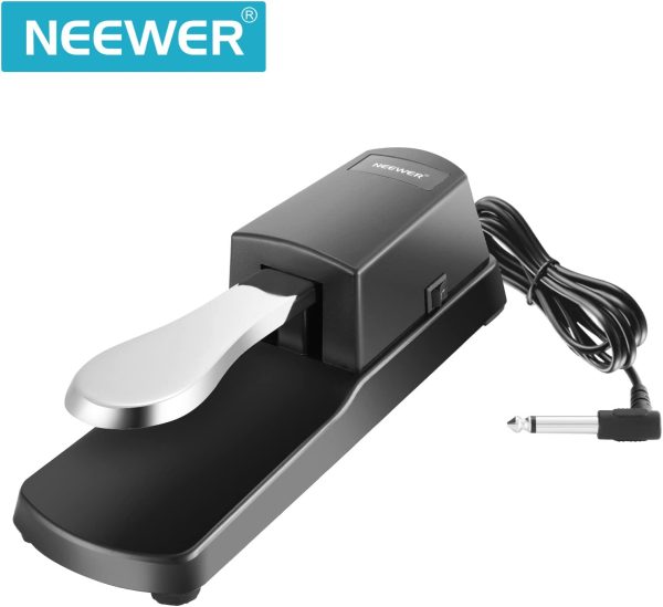 Neewer Universal Piano-Style Sustain Foot Pedal with Polarity Switch Design Compatible with Any Electronic Keyboard with 1/4 Input Jack