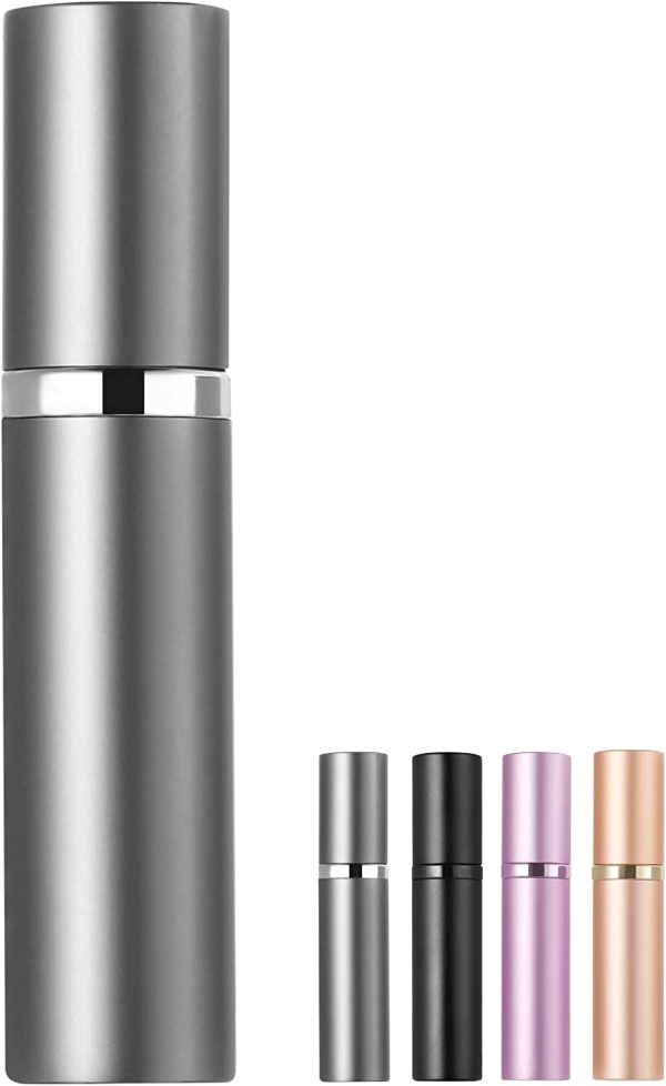 BRARIOS Refillable Portable Mini Perfume Atomizer for Travel, 5ml Luxury Empty Leakproof Pump Perfume Spray bottle Atomizer for Man and Woman (J-Grey) - Image 3