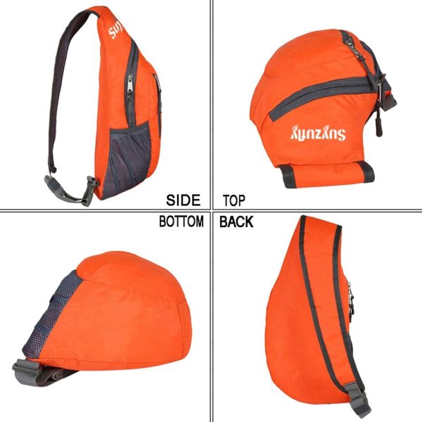 Men Women Foldable Sling Bags Shoulder Chest Backpack Crossbody Daypack for Cycling Walking Hiking - Image 2