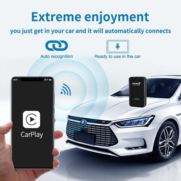 Carlinkit 2.0 Wireless CarPlay Adapter for Volkswagen 2016-17-18-19-20-2021 with Factory Wired CarPlay, Type C Design, Online Upgrade Adapter, iOS 13-14, Convert Factory Wired to Wireless CarPlay