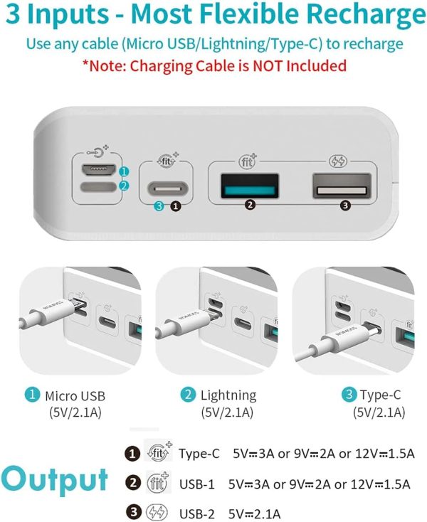 ROMOSS Sense8P+ 30000mAh Power Bank, 18W USB C PD Portable Charger with 3 Outputs and 3 Inputs, High Capacity Fast Charge External Battery Pack Compatible with iPhone, iPad Pro, Samsung and More - Image 7