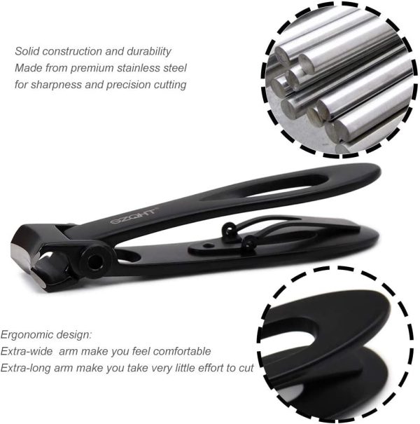 SZQHT Ultra Wide Jaw Opening Nail Clippers Set Toenail Clippers for Thick Nails Cutter For Ingrown Manicure,Pedicure,Men & Women Big(Black) - Image 8