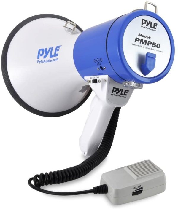 Pyle Megaphone Speaker | Bullhorn PA Speaker System | Wired Microphone | Siren Alarm Mode Adjustable Volume Control (PMP50) - Image 4