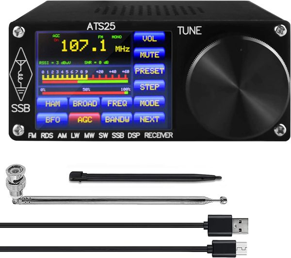 Si4732 All-Band Radio Receiver Aluminium Alloy ATS-25 DSP Receiver FM LW (MW and SW) SSB with 2.4" Touch Screen Search HAM Band Quick Channel - Image 3