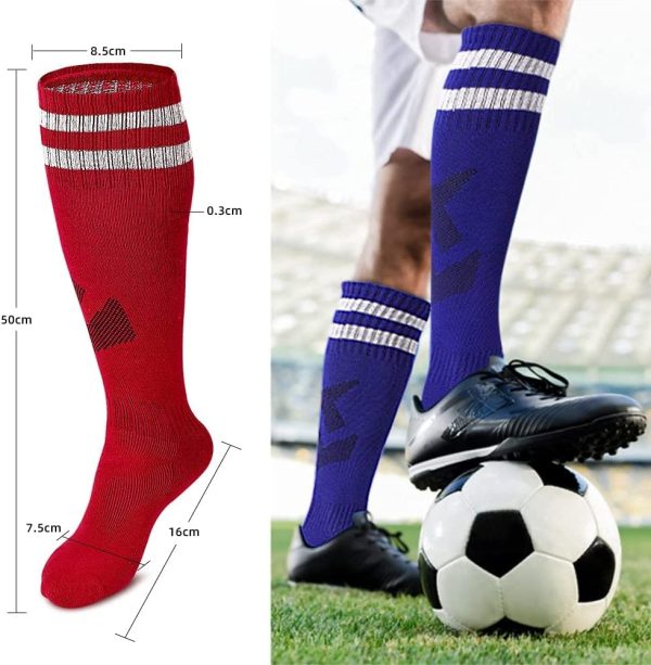 Soccer Socks 3 pairs Anti Slip Soccer Knee Socks Team Sport Knee High Socks for Adult Youth Basketball/Hockey Sports Grip Socks - Image 7