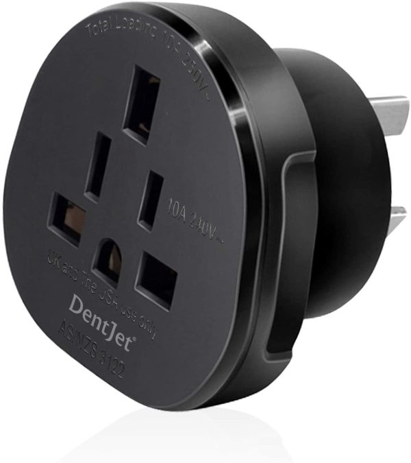 SAA Approved UK/US/JP/CA to AU/NZ Adaptor Plug with Insulated Pins, UK/US Plug Convert to 3-Pin Australian/New Zealand/China Socket (1 Piece Black) - Image 4