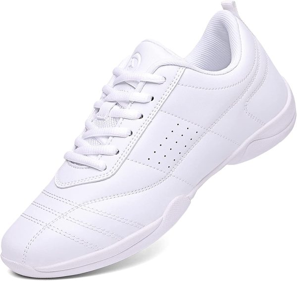 kkdom Adult & Youth White Cheerleading Shoes Athletic Dance Sport Training Shoes Competition Tennis Sneakers Cheer Shoes - Image 3