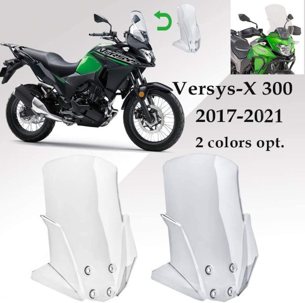 LoraBaber For Kawasaki Versys X-300 VERSYS-X 300 2017 2018 2019 2020 2021 Touring Fairing Air Deflector Windscreen Windshield Shield wind Deflector Versys X300 (Clear) - Image 7