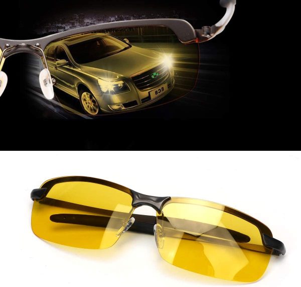 Driving Glasses for Men Women, Safety Day Night Driving Glasses, Polarized Motorcycle Clear Vision Glasses - Fit for Driving Cycling Risk Reducing Anti-Glare UV400 Protection (Night Vision Lens) - Image 2