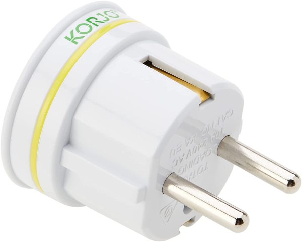 Korjo EU Travel Adaptor, for AU/NZ Appliances, use in Europe (Except UK), Bali and Parts of The Asia, Middle East, & Sth America. Excluding: UK, Italy, Switzerland, Chile, Brazil. - Image 2