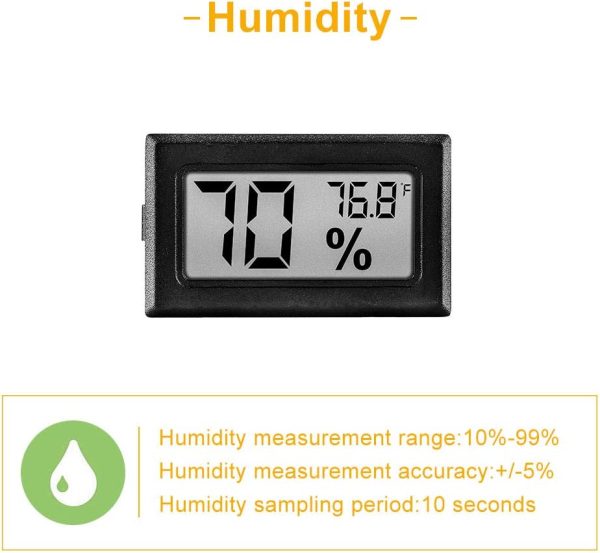 TAIWEI 6 Pack Mini Small Digital Electronic Temperature Humidity Meters Gauge Indoor Thermometer Hygrometer LCD Display Fahrenheit (?? for Humidors, Greenhouse, Garden, Cellar