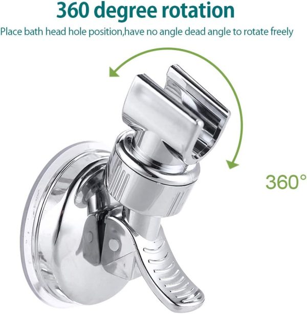 Shower Head, Adjustable Rotatable Bathroom Suction Cup Shower Head Wall Mount Plastic ABS Bracket Removable Shower Arm Handheld Showerhead Bracket - Image 9