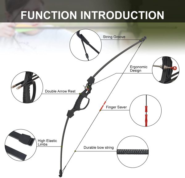 Aimdor Archery Kids Bow and Arrow Set Youth Bow and Arrow Birthday Gift Bow Kids Bow Beginner Bow Practice Bow with 8 Arrows and Accessories for Outdooor Practice - Image 2