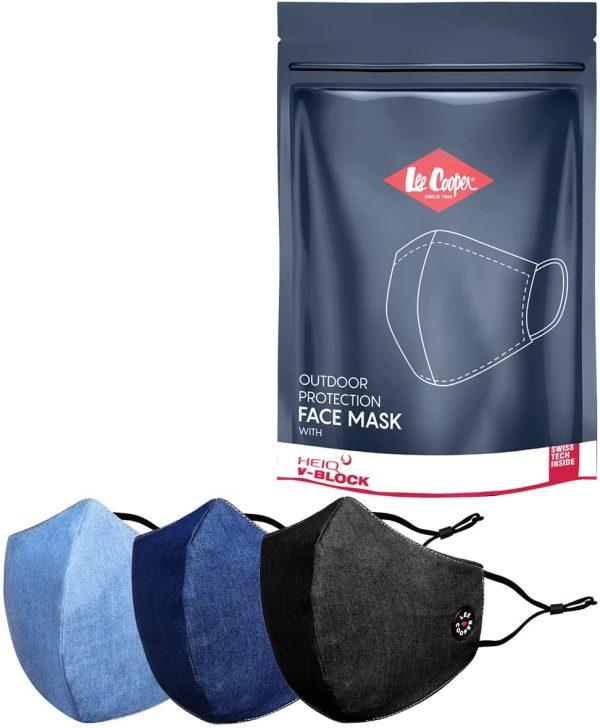 Lee Cooper Cotton Face Masks with HeiQ V-block Filter and Minimum Fogging - Image 2