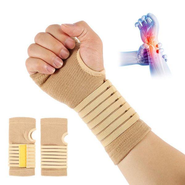 Carpal Tunnel Wrist Brace Pair with Adjustable Compression Strap Hand Palm Wrist Support for Carpal Tunnel Tendonitis Wrist Pain Hand Pain Sports Injuries Two Pieces - Image 6