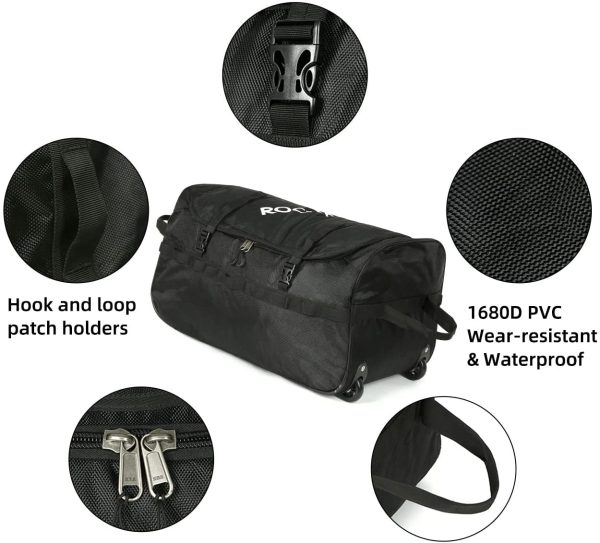 Rock Cloud Foldable Duffle Bag with Wheels??85L??Lightweight Oxford Collapsible Large Duffel Luggage Bag with Rollers for Camping Travel Gear - Image 3