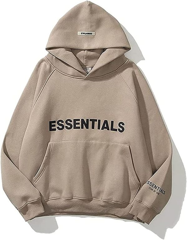 Fear of God Essential Hoodie Hip Hop Couples Essential Sweatshirt Pullover Sportswear Tracksuit Sweater Fall/Winter Essentials Camel-M