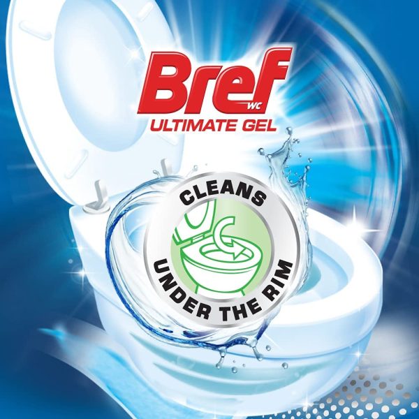 Bref Ultimate Gel White Active+ Ultra Bleach Power, Hospital grade disinfectant Toilet Cleaner gel, 450m(packaging may vary) - Image 2