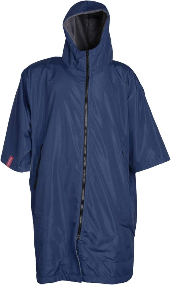 Changing Jacket Waterproof Outdoor Jacket with Hooded Fleece Poncho Wind Jacket - Blue - Image 3