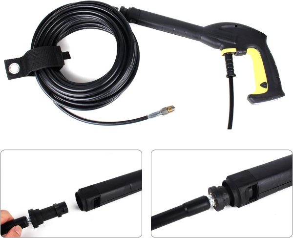 Qooltek 15M/50FT Pressure Washer Drain Pipe Hose Cleaning Kit with Jet Nozzle and Rotating Jet Nozzle for Karcher K2 K3 K4 K5 K6 K7 Series and LAVOR Household Use Pressure Washer - Image 6