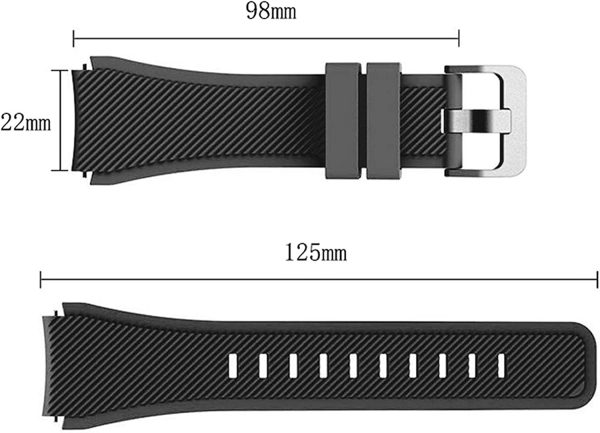 Sport Band for Samsung Galaxy Watch 3 45mm / Samsung Gear S3 Frontier Classic Band, MH MOIHSING 22mm Soft Silicone Metal Buckle Replacement Wristband Sport Strap for Galaxy Watch 46mm, Black & White - Image 5