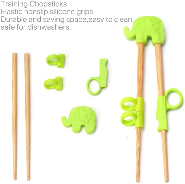 Training Chopsticks, 4 Pairs Kids Children Chopsticks Reusable Bamboo Easy to Use Chopsticks Helper Learner Chopsticks Right or Left Handed for Beginners Kids and Adults - Image 2