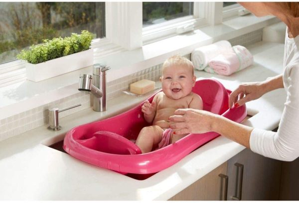 The First Years Newborn to Toddler Tub with Bath Sling, Pink - Image 3