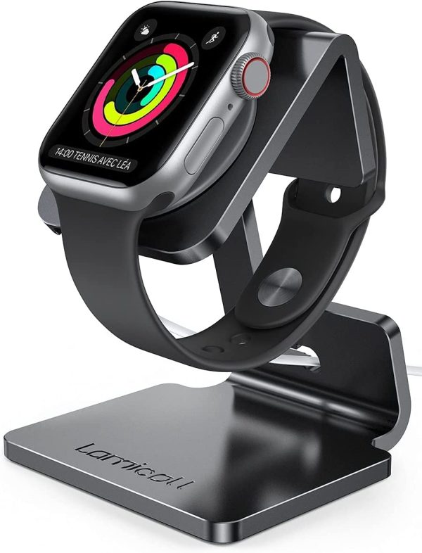 Stand for Apple Watch - iWatch Charger Stand Dock Station, Designed for Apple Watch Series SE, iWatch Series 7, 6, 5, 4, 3, 2, 1, iWatch 44mm / 42mm / 40mm / 38mm - Black - Image 7