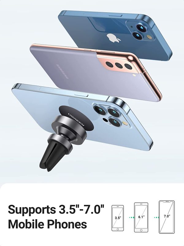 UGREEN Car Phone Mount Air Vent Magnetic Mobile Holder 360 Degree Adjustable Stand Compatible with iPhone 11 Pro XR XS X 8 Plus 7 6s,Samsung S10+ S9 S8 A70 A40 A20e J3,Huawei P30 Pro Mate 20,Nokia,Sony - Image 4