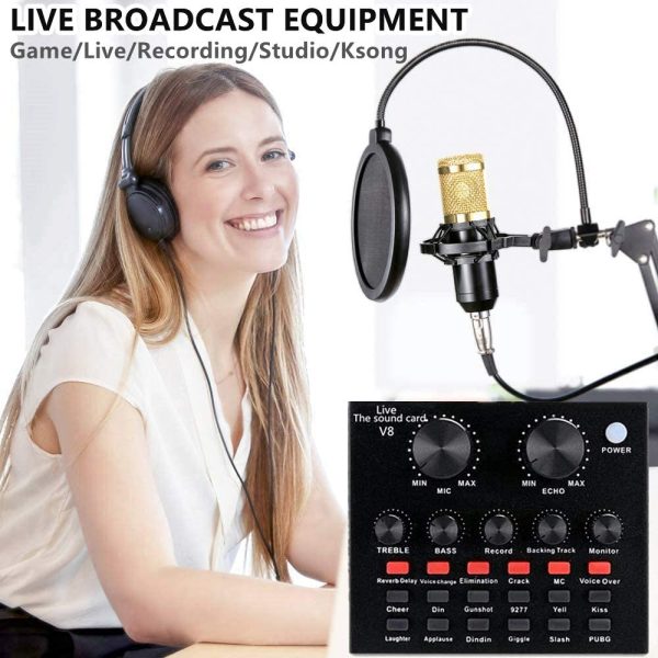 Podcast Equipment Bundle,  BM-800 Mic Kit with Live Sound Card, Adjustable Mic Suspension Scissor Arm, for Recording YouTube LiveMe Facebook Live Periscope Broadcasting - Image 4