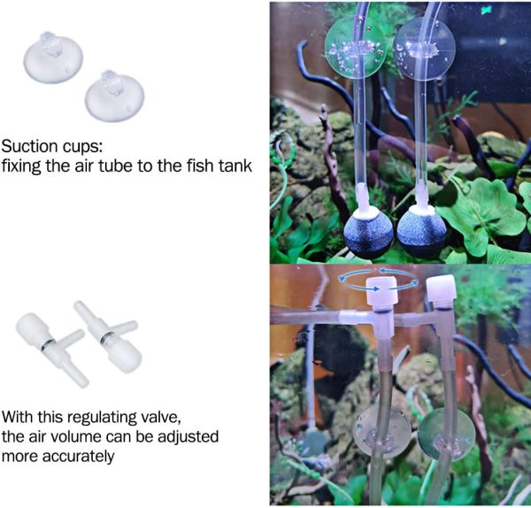 FEDOUR Aquarium Air Pump, Whisper Aerator, 2 Outlets Oxygen Pump for up to 350L Fish and Turtle Tank - Image 3