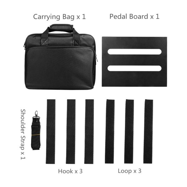 SOYAN M-14 Guitar Pedal Board 13.8?? x 10.6?? with Carrying Bag, Self Adhesive Hook & Loop Tapes Included