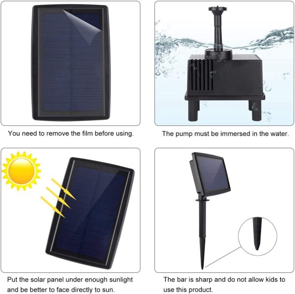 OCGIG Solar Power Fountain 180L/H Pump Pool Fish Garden Pond Watering Submersible Tool