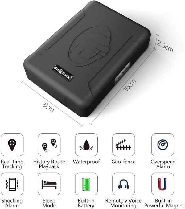 SinoTrack 4G Car GPS Tracker, ST-915L Strong Battery GPS Tracker for Vehicles,Waterproof Real-Time Locator Device GPS Tracker for Car Motorcycle Taxi Truck Bus