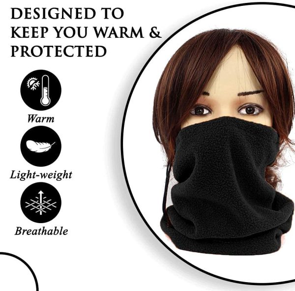 Neck Gaiter Fleece Neck Warmer Snood Tube Balaclava Scarva Scarf Ski Cycling Winter Warm - Image 2